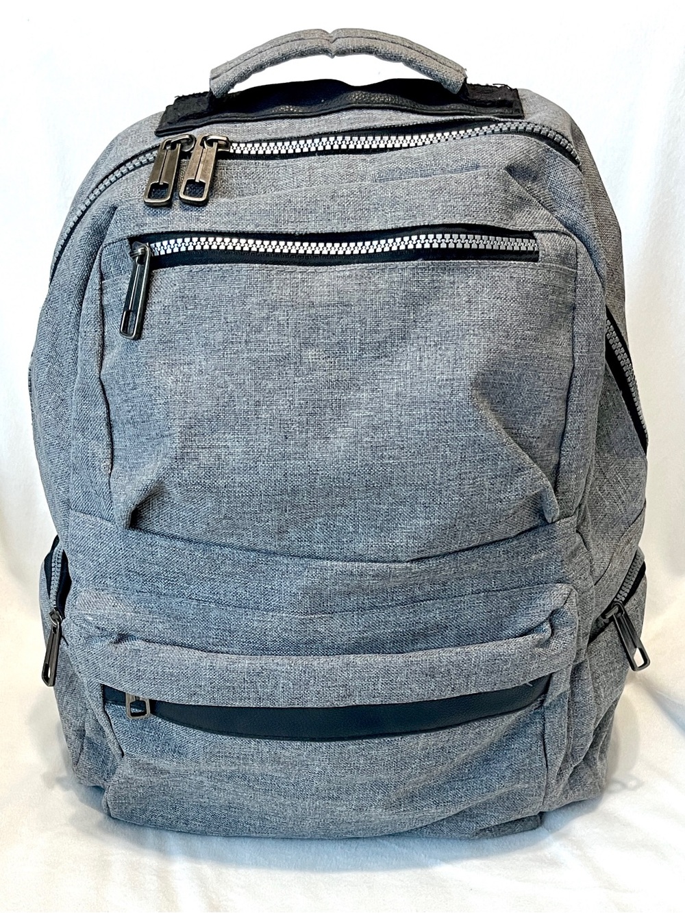 Distortion Grey Tech Laptop Backpack Multi Pocket School Travel
